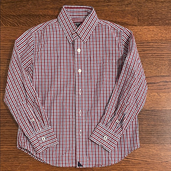 UNTUCKit Boys Red and White Checkered Shirt size 6/7 - Picture 1 of 2